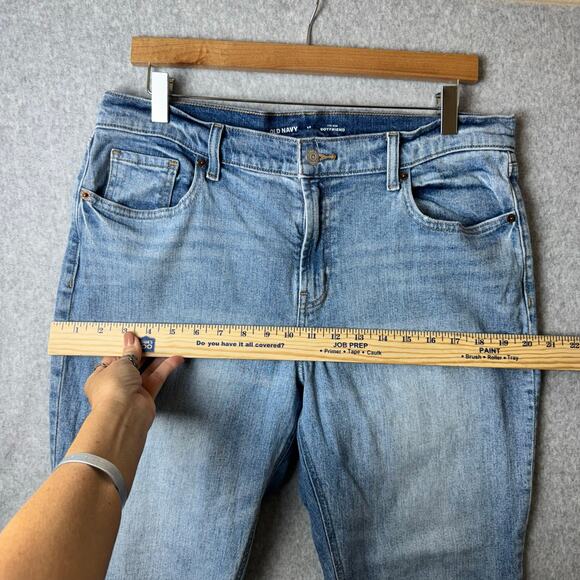 Old Navy Jeans Womens Size 12  Mid-Rise Boyfriend Raw Hem Boho Western Stretch - Picture 6 of 10